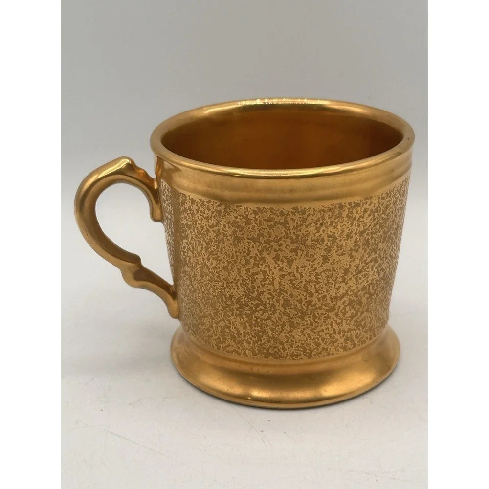 Antique Zeh, Scherzer & Co GildedGold Wash Porcelain Sugar / Creamer Cup Bavaria